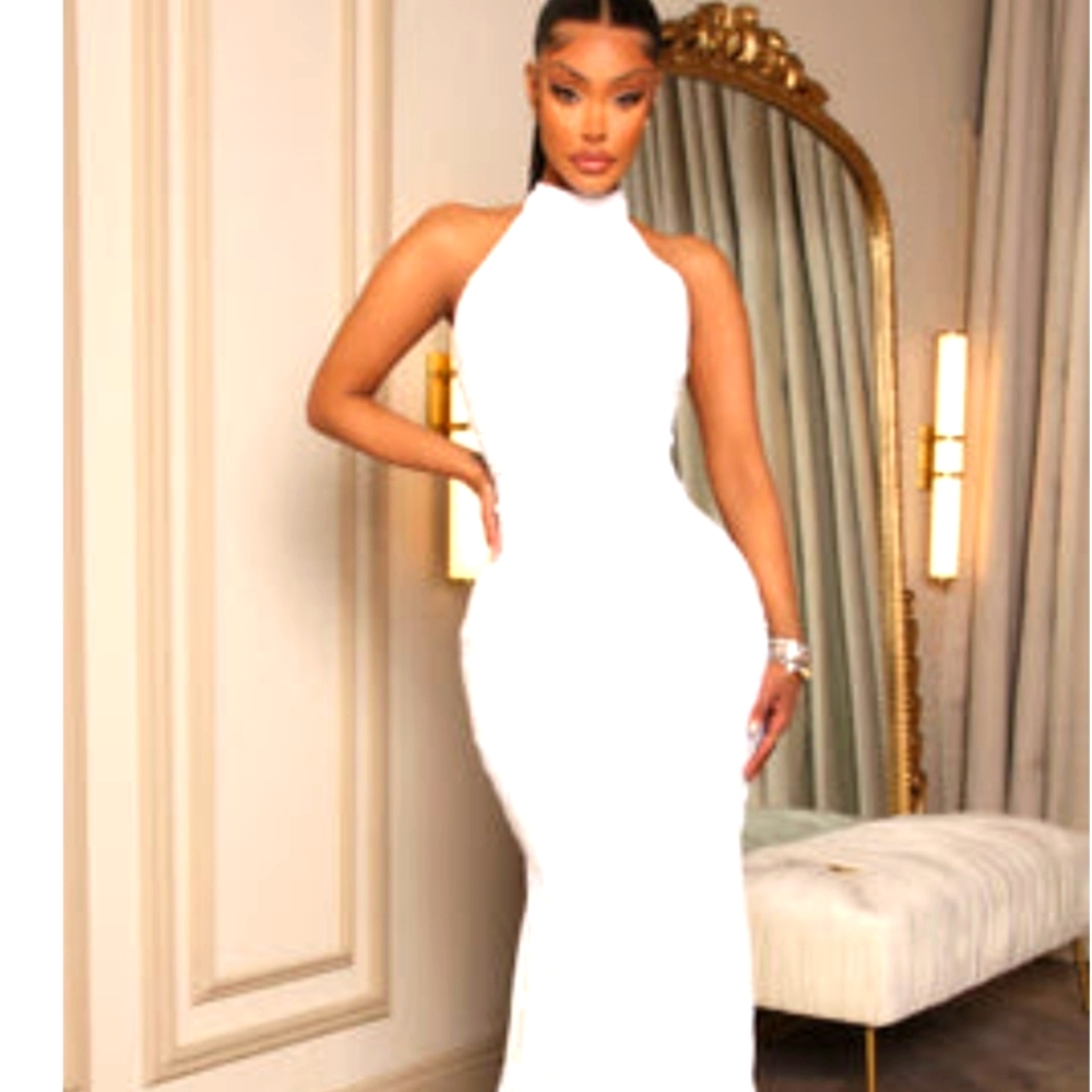 Fashion Nova Strapless White Dress